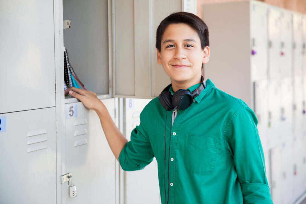 Boy at locker