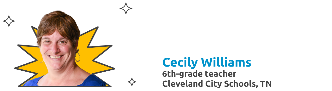 Cecily Williams 6th-grade teacher Cleveland City Schools, TN
