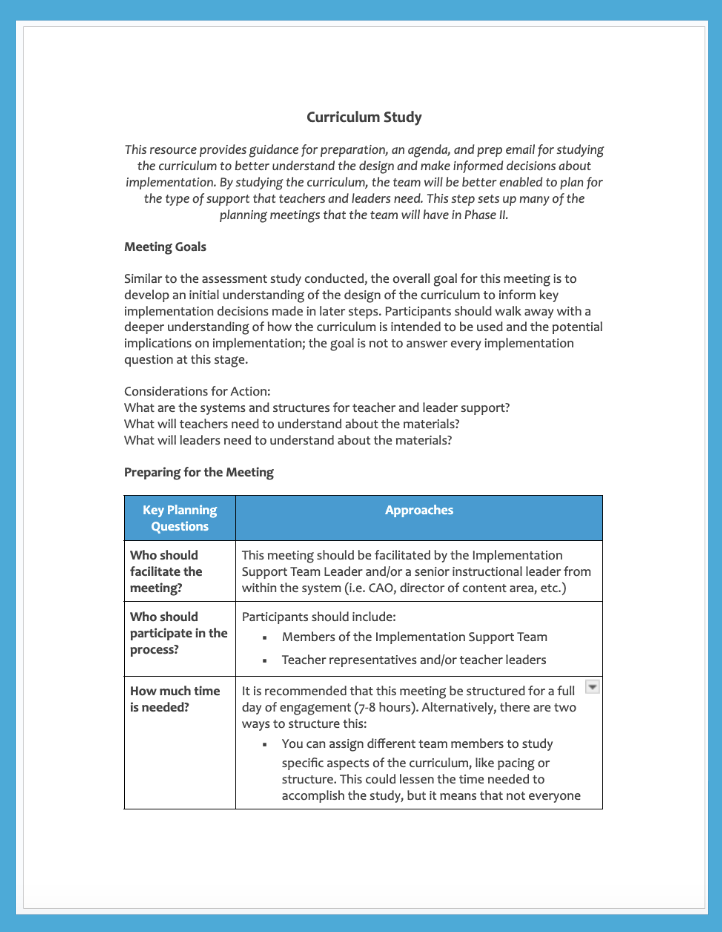 Curriculum Study resource