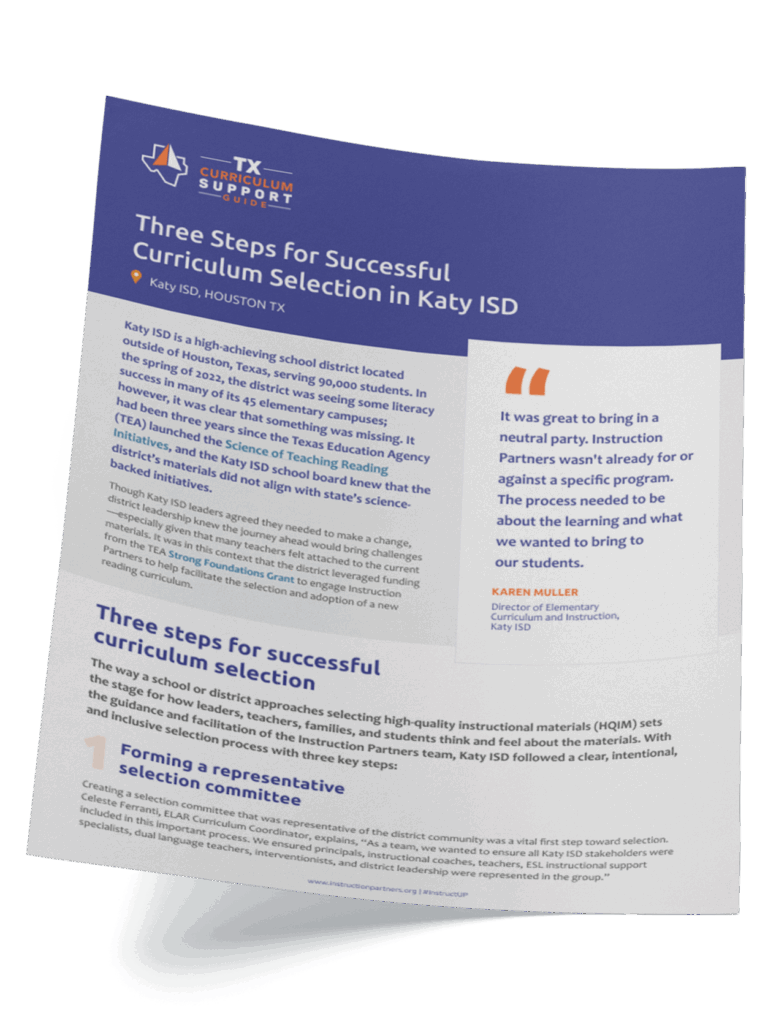 Instruction Partners Katy ISD Case Study