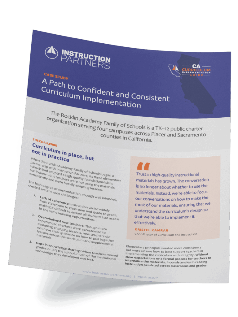 Instruction Partners Rocklin Academy Case Study