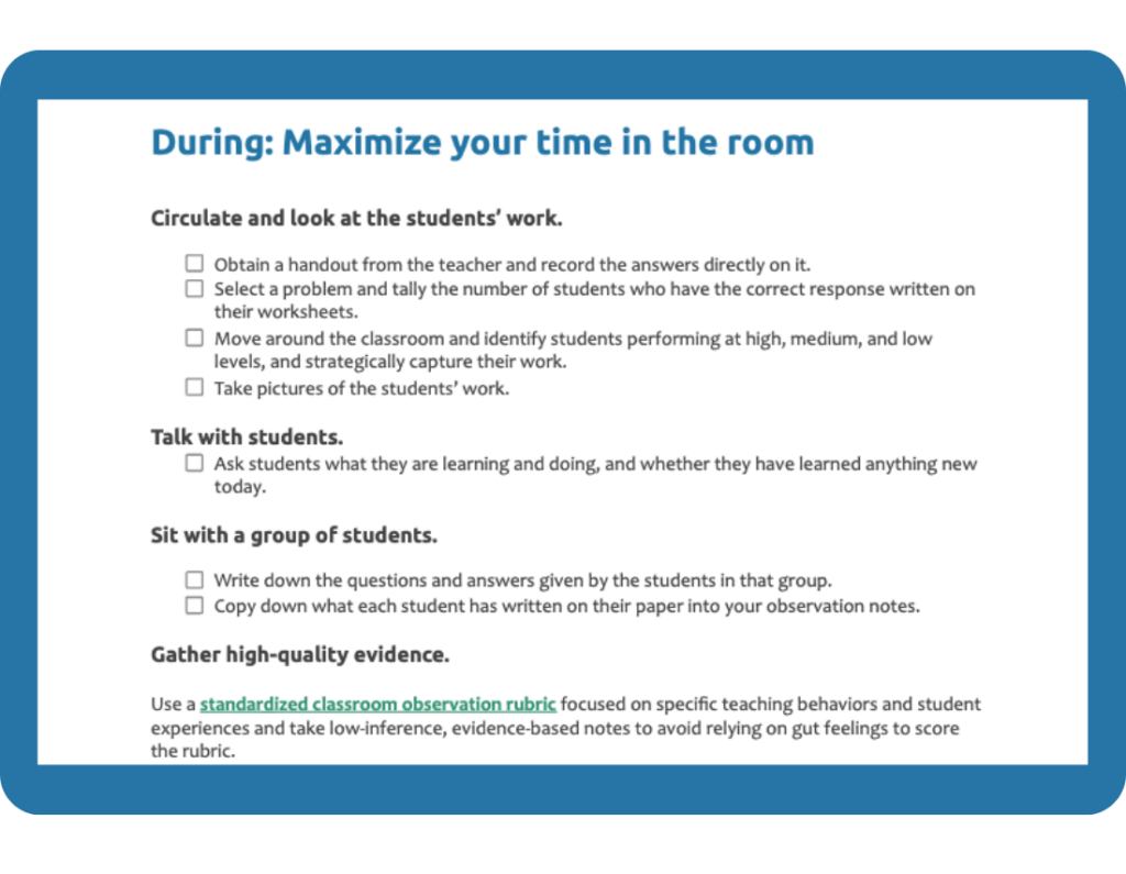 Preview of classroom observation checklist